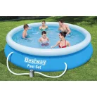 Bestway RODOSZ_VT 366 x 76 cm  5,37 m3 puhafalú kerti medence szett 16W papírszűrős vízforgatóval és védőtakaróval (FFA 639 , 57274 + 58381)