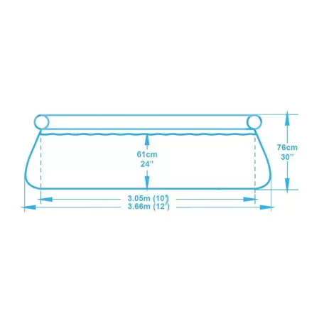 Bestway RODOSZ_VT 366 x 76 cm  5,37 m3 puhafalú kerti medence szett 16W papírszűrős vízforgatóval és védőtakaróval (FFA 639 , 57274 + 58381)
