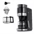 Barista DS-15301 inox-fekete 900W 1.25L darálós, digitális, filteres kávéfőző, teafőző érintőgombos LED kijelzővel, 24 órás időzítővel, 3 erősségi fokozattal, 10 csészés kapacitással