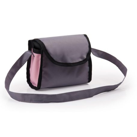 Bayer Trendy Set Deluxe 13008AE rózsaszín - szürke játék babakocsi fekvő mózeskosárral, táskával, etető és ápoló szettel 