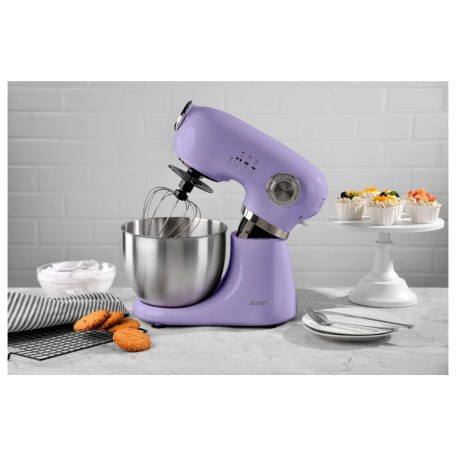 GourmetMaxx RETRO (piros) / Bergner Stand Mixer BG-51157-LV-10 (lila) 1000W 5L konyhai robotgép, dagasztógép, habverő (488442)