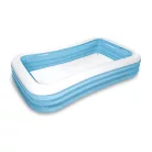 INTEX 58484 / Bestway 54009 Deluxe 305 x 183 x 56 cm nagy családi kerti felfújható pancsoló medence 3 légkamrával, 999L űrtartalommal (kék-fehér)