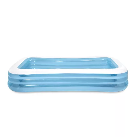 INTEX 58484 / Bestway 54009 Deluxe 305 x 183 x 56 cm nagy családi kerti felfújható pancsoló medence 3 légkamrával, 999L űrtartalommal (kék-fehér)