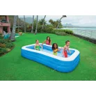 INTEX 58484 / Bestway 54009 Deluxe 305 x 183 x 56 cm nagy családi kerti felfújható pancsoló medence 3 légkamrával, 999L űrtartalommal (kék-fehér)