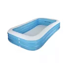 INTEX 58484 / Bestway 54009 Deluxe 305 x 183 x 56 cm nagy családi kerti felfújható pancsoló medence 3 légkamrával, 999L űrtartalommal (kék-fehér)