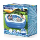 Bestway 54153 / SME 074 Family Fun ötszögletű felfújható kerti pancsoló medence háttámlával és ülésekkel 575L