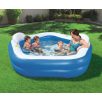   Bestway 54153 / SME 074 Family Fun ötszögletű felfújható kerti pancsoló medence háttámlával és ülésekkel 575L