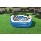 Bestway 54153 / SME 074 Family Fun ötszögletű felfújható kerti pancsoló medence háttámlával és ülésekkel 575L