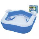 Bestway 54153 / SME 074 Family Fun ötszögletű felfújható kerti pancsoló medence háttámlával és ülésekkel 575L