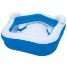 Bestway 54153 / SME 074 Family Fun ötszögletű felfújható kerti pancsoló medence háttámlával és ülésekkel 575L