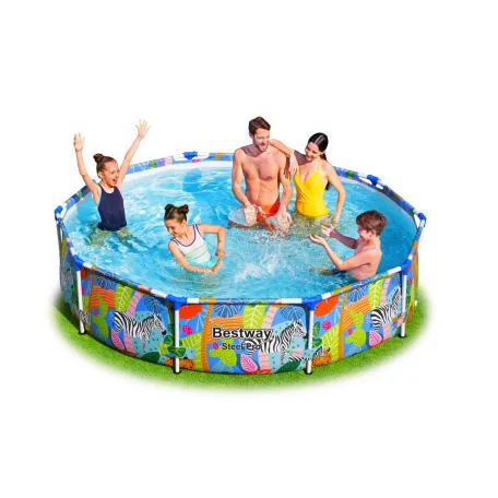 Bestway 56985 Tropical VF-T 305 x 66 cm fémvázas csővázas 4062L kerti medence vízforgatóval és védőtakaróval