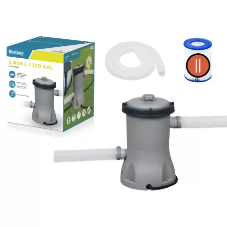 Bestway 58383 papírszűrős vízforgató szivattyú 29W 2006 l/óra (2 m3/h) gégecsövekkel