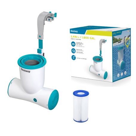 Bestway 58462 Skimatic COMBO FlowClear Skimmer, papírszűrős vízforgató és szkimmer (elektromos levélcsapda) 2.5 m3/h 48W (VPA 026)