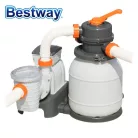 Bestway 58497 + PS500 homokszűrő, 5,7 m3/h 230W homokszűrős vízforgató egység kerti medencékhez 500g Polysphere szűrőgolyóval