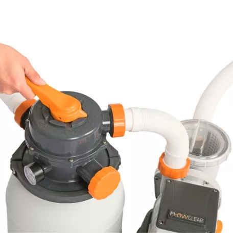 Bestway 58497 homokszűrő, 5,7 m3/h 230W homokszűrős vízforgató egység kerti medencékhez