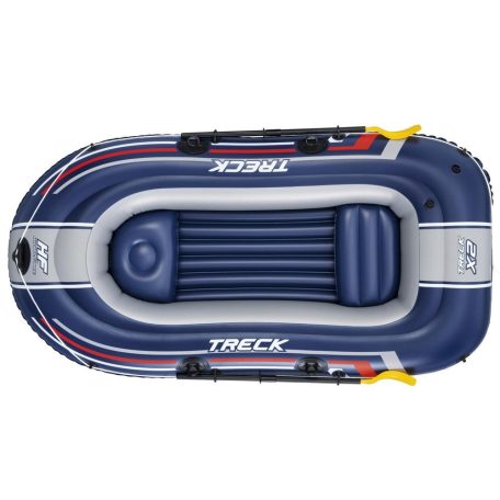 Bestway 61068 Hydro-Force Treck X2 Set felfújható 3 személyes csónak evezővel pumpával, háromszemélyes gumicsónak 255 x 127 cm