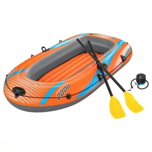   Bestway 61141 Kondor Elite Raft Set felfújható 2 személyes csónak evezővel pumpával, kétszemélyes gumicsónak szett 196 x 106 x 31 cm, 120 kg teherbírással