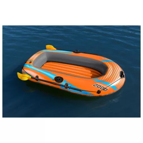 Bestway 61141 Kondor Elite Raft Set felfújható 2 személyes csónak evezővel pumpával, kétszemélyes gumicsónak szett 196 x 106 x 31 cm, 120 kg teherbírással