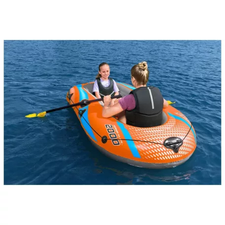 Bestway 61141 Kondor Elite Raft Set felfújható 2 személyes csónak evezővel pumpával, kétszemélyes gumicsónak szett 196 x 106 x 31 cm, 120 kg teherbírással