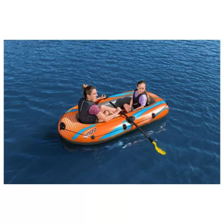 Bestway 61141 Kondor Elite Raft Set felfújható 2 személyes csónak evezővel pumpával, kétszemélyes gumicsónak szett 196 x 106 x 31 cm, 120 kg teherbírással