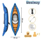 Bestway 65115 Hydro-Force Cove Champion egyszemélyes felfújható kajak - kenu 275 x 81 cm, evezővel és pumpával