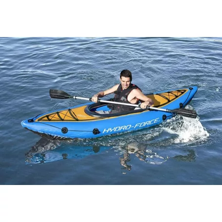 Bestway 65115 Hydro-Force Cove Champion egyszemélyes felfújható kajak - kenu 275 x 81 cm, evezővel és pumpával