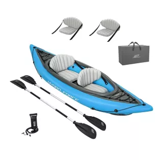   Bestway 65131 Hydro-Force Cove Champion X2 kayak, kétszemélyes felfújható kajak - kenu 331 x 88 cm, két evezővel, pumpával és hordtáskával