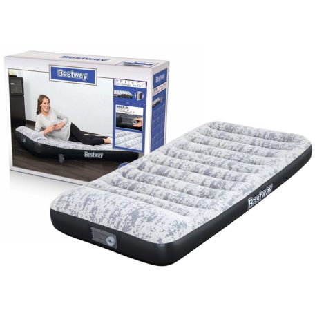 Bestway 67834 Tritech felfújható egyszemélyes velúr ágy / matrac, 1 személyes vendégágy automata, beépített elektromos pumpával 188 x 99 x 30 cm