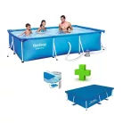 Bestway AMALFI VT 300 x 201 x 66 cm szögletes, fémvázas (csővázas) kerti medence szett vízforgatóval és védőtakaróval (FFA 679 VT)