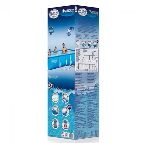 Bestway AMALFI VT 300 x 201 x 66 cm szögletes, fémvázas (csővázas) kerti medence szett vízforgatóval és védőtakaróval (FFA 679 VT)