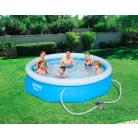 Bestway KORFU VF 305 x 76 cm puhafalú, felfújható peremű kerti medence vízforgatóval 3982L
