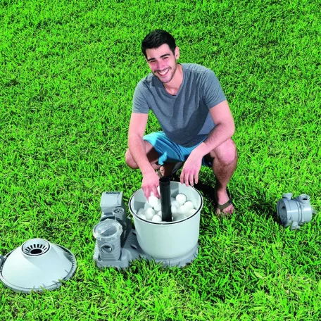 INTEX 29045 / Bestway Polysphere 500g poliszférikus szűrőgolyó 18kg kvarchomok helyett homokszűrős vízforgatóba