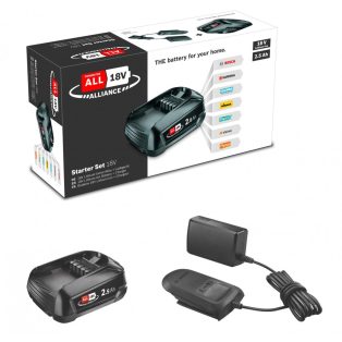   Bosch Power for ALL 18V Starter Set gyári li-ion akku kezdőkészlet PBA 18V 2,5Ah akkumulátor + AL 18-10 hálózati töltő (1600A02625) 