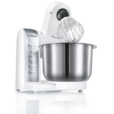 Bosch MUM4856 univerzális 600W 3.9L fehér konyhai robotgép, dagasztógép, húsdarálóval, turmixal, citruspréssel, reszelővel és aprítóval