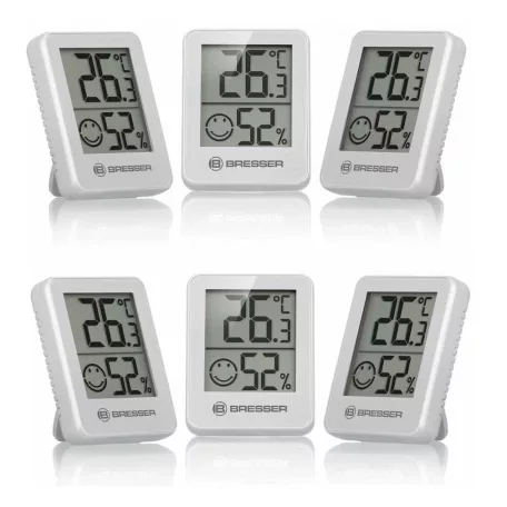 Bresser ClimaTemp XL szett, 6 darabos digitális hőmérő és páratartalom mérő (higrométer), hőmérő és hygrométer