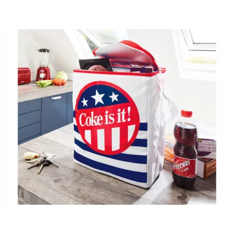 Coca-Cola / Coke is it! 14 literes polyester, vállra akasztható hűtőtáska strandoláshoz, kempingzéshez, kiránduláshoz
