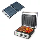 Hauser CG-420 asztali 2000W inox nemesacél kontaktgrill, kontakt grillsütő kivehető 24 x 29 cm sütőlapokkal (CG 420)