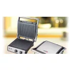 Hauser CG-420 asztali 2000W inox nemesacél kontaktgrill, kontakt grillsütő kivehető 24 x 29 cm sütőlapokkal (CG 420)