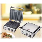 Hauser CG-420 asztali 2000W inox nemesacél kontaktgrill, kontakt grillsütő kivehető 24 x 29 cm sütőlapokkal (CG 420)