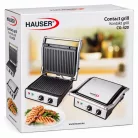 Hauser CG-420 asztali 2000W inox nemesacél kontaktgrill, kontakt grillsütő kivehető 24 x 29 cm sütőlapokkal (CG 420)