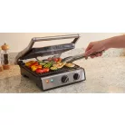 Hauser CG-420 asztali 2000W inox nemesacél kontaktgrill, kontakt grillsütő kivehető 24 x 29 cm sütőlapokkal (CG 420)