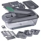CHEFKOCH trifft by Fackelmann professzionális multiszeletelő, Slicer & Dicer 16 részes multifunkciós mechanikus aprító, szeletelő és reszelő gyűjtőtállal 