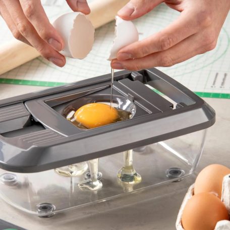 CHEFKOCH trifft by Fackelmann professzionális multiszeletelő, Slicer & Dicer 16 részes multifunkciós mechanikus aprító, szeletelő és reszelő gyűjtőtállal 