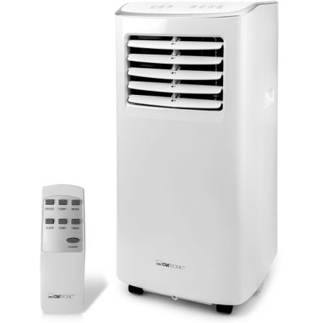 Clatronic CL 3831 mobilklíma, 7000 BTU (2 kW) 792W energiatakarékos mobil klíma, légkondicionáló és páramentesítő 1.5m kivezető csővel és ablak KIT-el