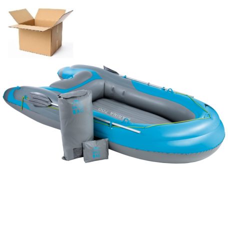 BCS CRANE Marina 700 felfújható 3 személyes csónak, sport gumicsónak 1 pár alumínium evezővel 285 x 138 cm, 210 kg teherbírással bontott csomagolásban