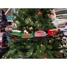 Shatchi / Actuel Christmas Tree Express Train - elemes, önjáró, világító, füstölő, karácsonyfára / fenyőfára szerelhető kisvasút, karácsonyi vonat szett, zenélő gőzmozdony (CTE)