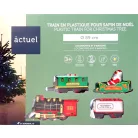Shatchi / Actuel Christmas Tree Express Train - elemes, önjáró, világító, füstölő, karácsonyfára / fenyőfára szerelhető kisvasút, karácsonyi vonat szett, zenélő gőzmozdony (CTE)