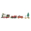   CTS-22 Christmas Express 22 részes zenélő, elemes karácsonyi vonat szett, elektromos önjáró vasút, 74 x 133 cm kör alakú vasúti pályával