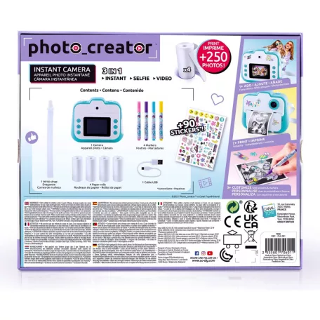 Canal Toys CLK 001 Instant Photo Creator 3 az 1-ben játék digitális fényképezőgép azonnali nyomtatással, fotó és videó funkcióval