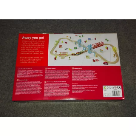 Carousel Build a World 100 darabos fa vonat / autópálya szett, favonat készlet